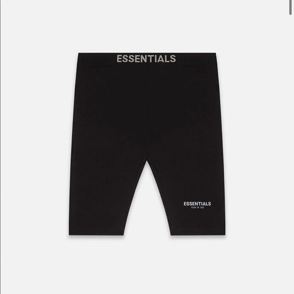FEAR OF GOD Essentials Black Biker Shorts